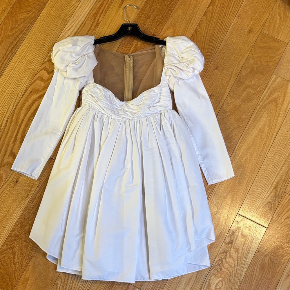 KHAITE Tracy Crystal Embellished Mini Ruched Cotton Dress In White